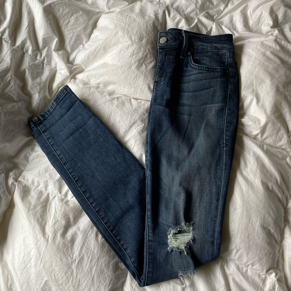 LEVEL99 Ripped Lily Skinny Bootcut Straight Jean